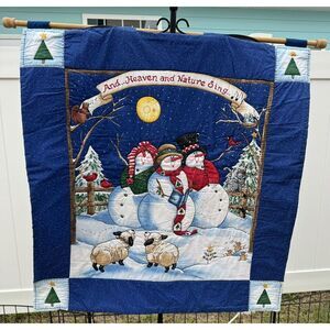 Christmas tapestry homemade "and ….heaven in nature sing" 3'x 23"